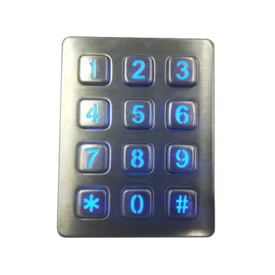 China Manufacturer of telecommunication equipment stainless steel matrix keypad/numeric keypad 4x3 LED keypad/waterproof keypad for sale