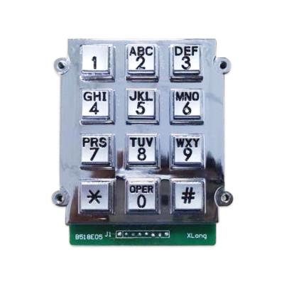 China Telephone 12keys USB intercom keypad//industrial metal zinc alloy keypad/telephone input keypad for sale