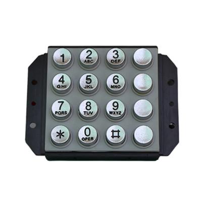 China 4X4 Telecommunication Equipment Layout Zinc Alloy Vandal Proof Keypad With Round Button For Telephone Booth for sale