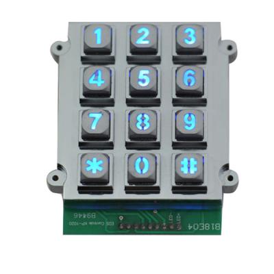 China Telecommunication Equipment Metal USB Keyboard with 12 Keys 3x4 Keypad Mini Keyboard Zinc Alloy Kiosk Industrial Numeric Keypad for sale