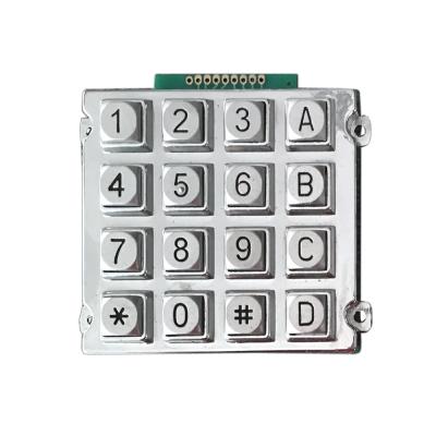 China 4x4 metal industrial vandal proof zinc alloy matrix telecom equipment keypad numeric keypad/tanker keypad for sale