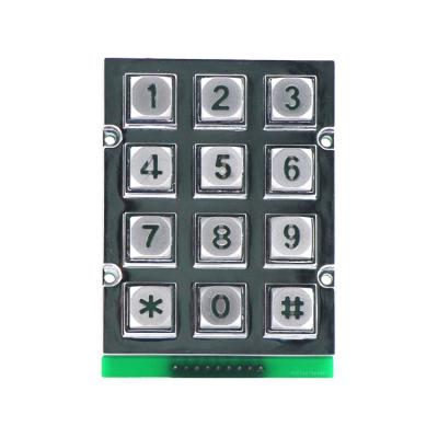 China 3X4 Controller Matrix 12 Remote Keys Switch Zinc Alloy Keypad For Access Control System for sale