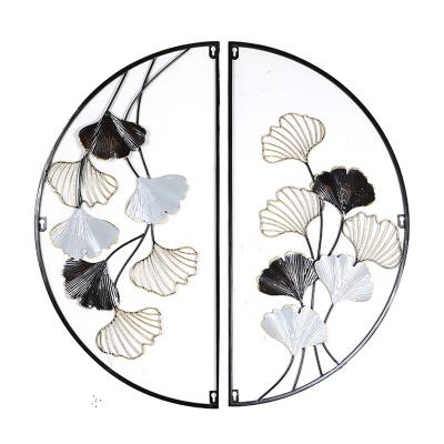 China Modern Hot Sale Flower Shaped Decor Semi Circular Indoor Home Decoration Set Metal Wall Art for sale