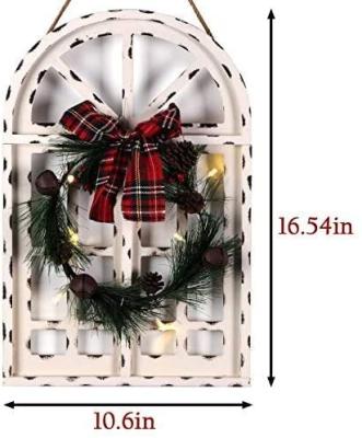 China Indoor and Outdoor White Rustic Wood Door Signs Wooden Simple Christmas Door Hanging Decorations Holiday Christmas Festival Indoor and Outdoor Ornament for sale