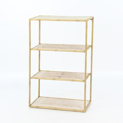 China Storage Hyking Wood and Metal Shelf Bamboo Wall Storage Shelves Decorative 3 Tier Wall Hanging Wood Shelf Organizer for sale