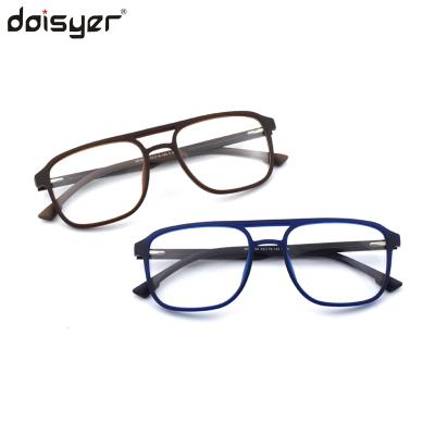 China For DAISYER 2021 reading glasses fashionable new custom tr90 logo double bridge sided glasses frame men's optical frame glasses MF02-04 for sale