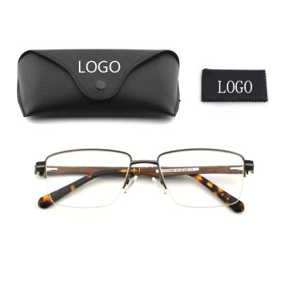 China DOISYER 2021custom new arrival all logo OEM metal men business half frame optical frames eyeglass eyeglass frames for sale