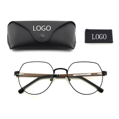 China ALL DOISYER 2021 New Arrival High End Amber Color Metal Eye Glasses Wood Leg For Both Men And Women Customizable for sale