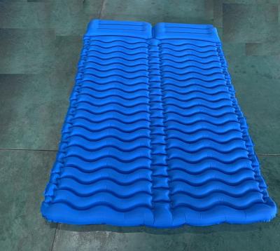 China Good Quality 40D Nylon Size Ultralight Double Size 40D Nylon Air Filling Inflatable Sleeping Pad And Camping Mattress for sale