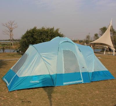 China Hot Selling Popular Style Carbon Fiber Double Layers Waterproof Two Room Family Camping Tent For 5 - 8 Person for sale