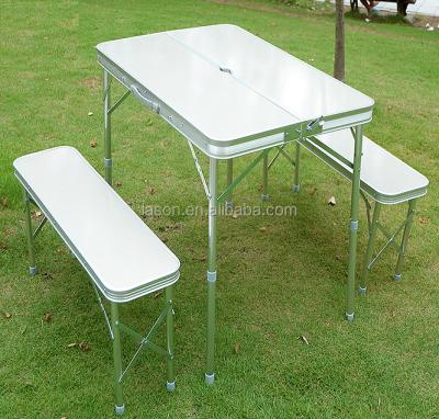 China Outdoor Table Lightweight Aluminum Folding Picnic Table With Bench for sale