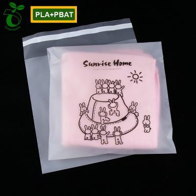 China BIODEGRADABLE Clear Transparent Degradable Sealable Pouch Garment Plastic Packaging Self Adhesive Bag for Clothes for sale