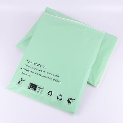 China BIODEGRADABLE Frosted Recycled Custom Zipper Logo Biodegradable Matte Polybag Plastic Packaging Bag for sale