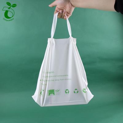 China 100% Biodegradable Custom Eco Friendly Plastic Clothing Printed Logo Compostable Backpack Bag 100%Biodegradable Drawstring Portable Shopping Bags for sale