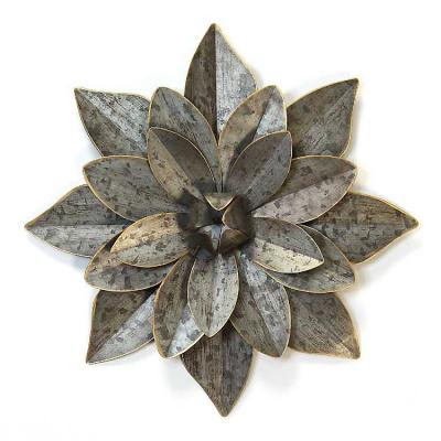 China Modern Antique Galvanized Flower Wall Art Carvings for Home Decoration for sale