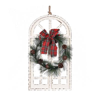 China Christmas decoration handmade window with garland wall plaque for sale