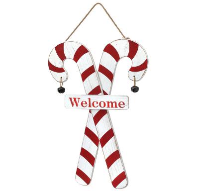 China Handmade Candy Cane Welcome Sign Christmas Home Decoration for sale