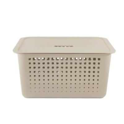 China Hot Sale Modern Design 1036g Laundry Box Home Sustainable Greenside PP Container Other Storage Basket With Lid for sale