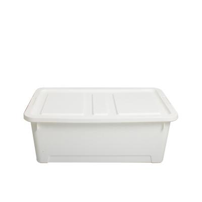 China Hot sale GREENSIDE viable large capacity 36L 1540g pp plastic rectangular glossy white storage box for sale