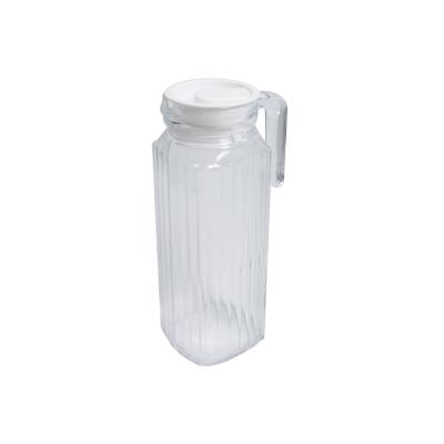 China Stocked Transparent Clear 2L Round Autumn Water Pitcher Heavy Duty Glass Bottle for sale