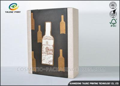 China High End Paper Wine Box Gold Hot Stamping Finishing Hardcover Hand Box for sale