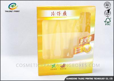 China Recyclable Art Paper Medicine Packaging Box With Yellow PVC Window Displaying for sale