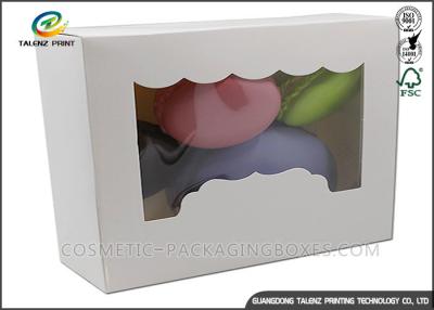 China Simple Design Food Packing Boxes Foldable Macarons Food Boxes With Clear Window for sale