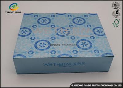 China Blue UV Coating Cardboard Packing Boxes / Decorative Paper Boxes for sale