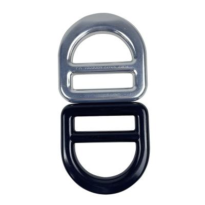 China Connector Manufacturer Custom Wholesale Aluminum 25kn Safe Split Steel Small Metal Snap D Ring for sale