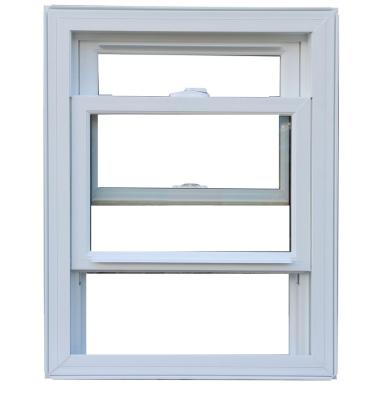 China Sliding american style single hung pvc / upvc vinyl window type with tempered clear glass for sale