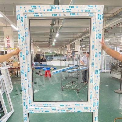 China New Design UPVC / PVC Swing Casement Windows Exterior Opening With Crank Opener for sale