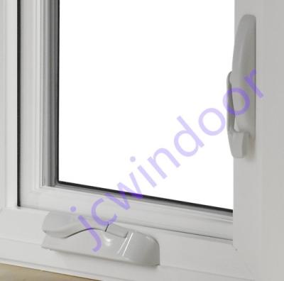 China Germany VEKA swing pvc upvc profile white crank open casement window with grill design for sale