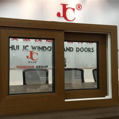 China Sliding Germany standard high quality wood color upvc sliding window with cheaper price for sale