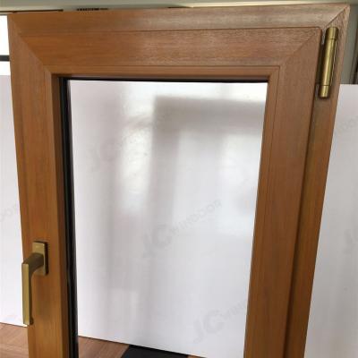 China Folding screen Germany quality grain upvc wood casement window with triple glazing for sale