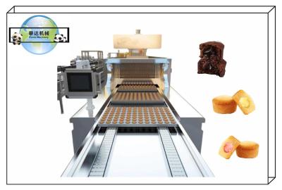 China Cupcakes Produktionslinie vollautomatische A bis Z Kuchenmaschine kommerzielle Muffin Cup Kuchenverarbeitung 400Kg pro Stunde zu verkaufen