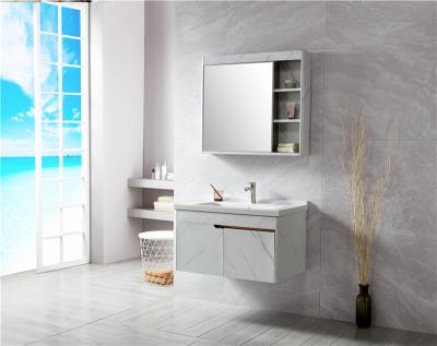 China New Kaved Style Wash Basin 304 Stainless Steel Environmental Friendly Bathroom Cabinet for sale