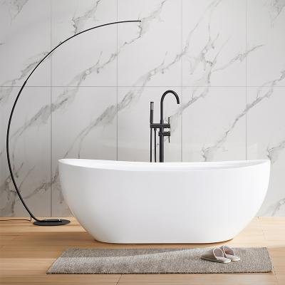 China KAVED Freestanding Oval White Simple Acrylic Soaking Freestanding Bathtub Modern Luxury for sale