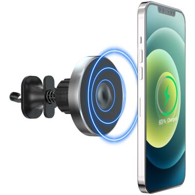 China New Product 15W 360 Rotation Mount Magnetic Car High Speed ​​Fast Charging Wireless Charger For Iphone13 for sale