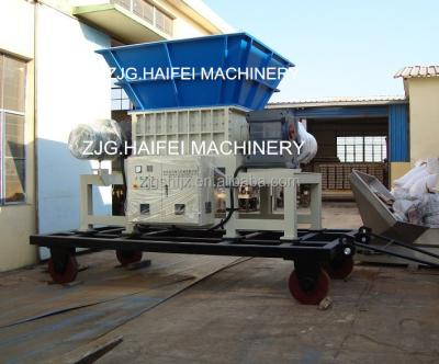 China mobile industrial waste shredder double shaft shredder machine for industrial waste for sale