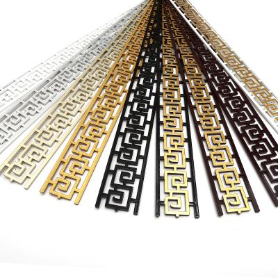 China ABS Trim Chinese Style Plastic Steel Multicolor Molding Cavity Carving 3D Living Room Hotel Wall Ceiling Decor Self Adhesive Strips for sale