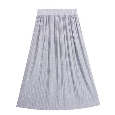 China 2022 New Arrival Plain Color Breathable Skirt Women Causal Pleated Skirts for sale