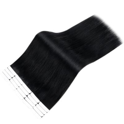 China Silky Straight Wave Full Shine Tape In Hair Extensions Remy 50 Gram 20 Pieces Per Pack #1 Jet Black Wholesale Price Tape In Hair Extensions for sale