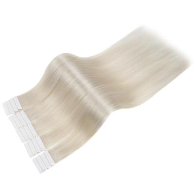 China Good Quality 1000 Color White Blonde Brazilian Wave Silky Straight Full Wave Shine Hair Big Tape In Hair Extensions for sale