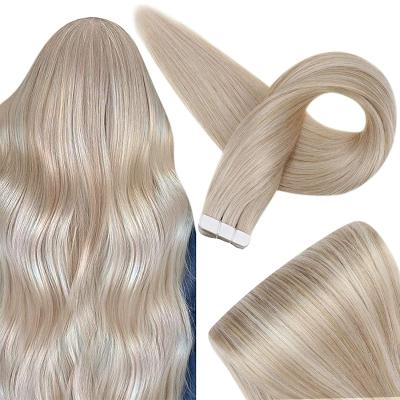 China Full Shine Silky Straight Wave Factory Sale Hair Skin Tape Hair Weft Extensions for sale