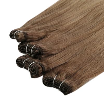 China Hot Sale Salon Quality #10/14 Full Wave Silky Straight Shine Balayage Brown Balayage Brown To Blonde Remy Hair Weft Human Hair Extensions for sale