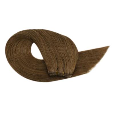 China Medium Brown #6 Remy Hair Bundle Human Hair Weft Extensions Silky Straight Full Wave Shine for sale