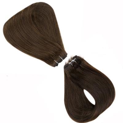 China Big Sale Brown Full Wave Silky Straight Shine Color Weft Extension Double Weft Real Hair for sale