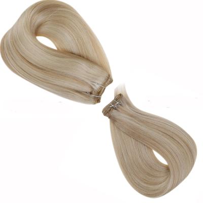 China Wholesale Silky Straight Full Highlight Shine Blonde 100g Wave Hair Bundles Hair Weft Extension for sale