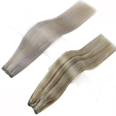 China 100g Full Shine Highlight Color Silky Straight Hair Real Wave Weft Extensions for sale