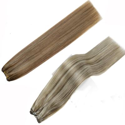 China Silky Straight Wave Full Shine Hot Color Remy Genius Weft Hair Highlight Hair Extensions Sale for sale